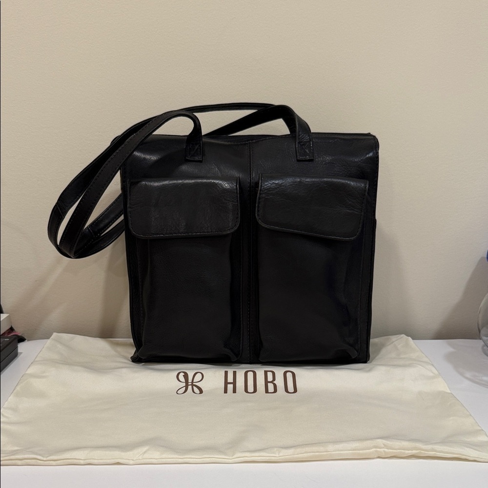 *HOBO Classic Black Messenger Bag Handbag